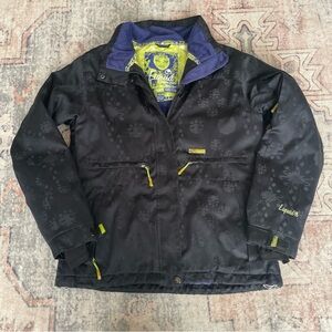 Liquid Venture Women's Medium Black Ski Snowboard Jacket purple lining